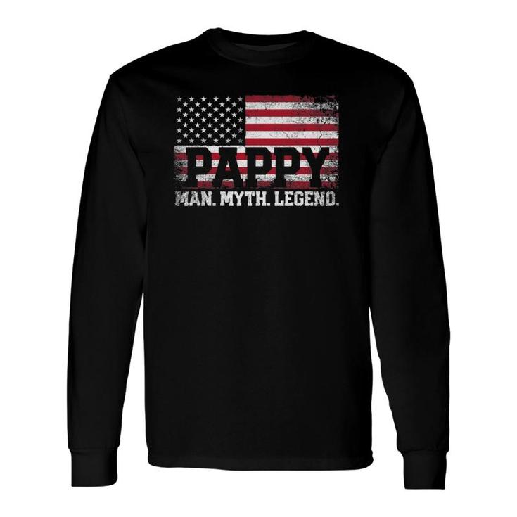 Pappy The Man Myth Legend American Flag Father's Day Long Sleeve T-Shirt T-Shirt