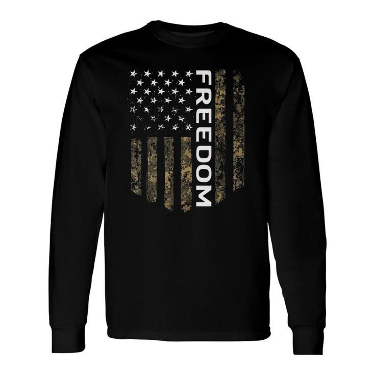 Patriotic American Flag Camo Freedom Usa Patriot Long Sleeve T-Shirt T-Shirt