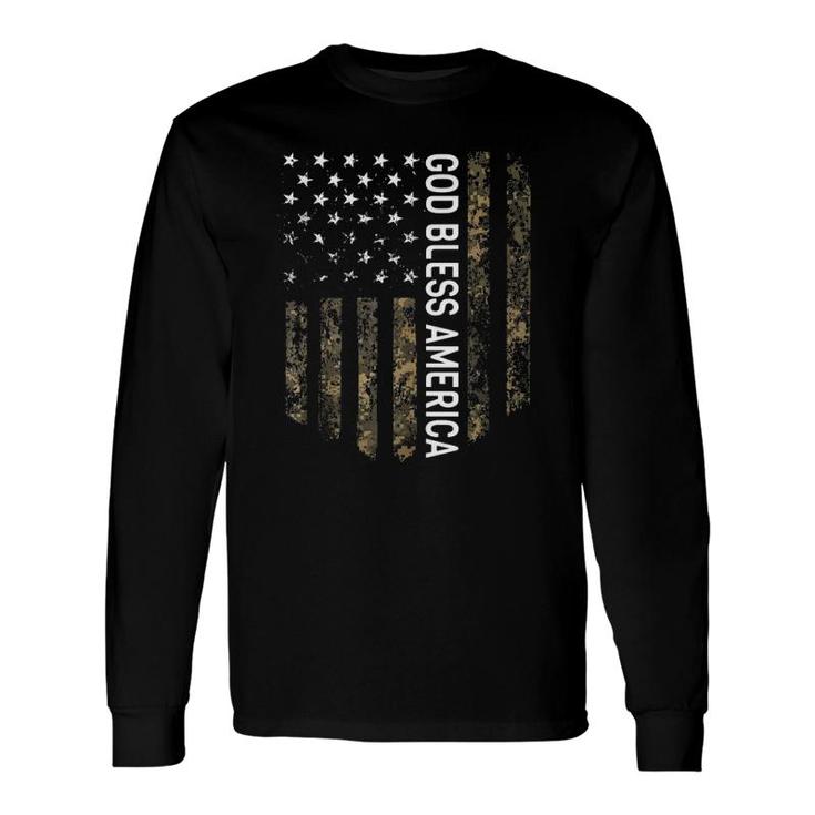 Patriotic American Flag Camo God Bless America Usa Patriot Long Sleeve T-Shirt T-Shirt