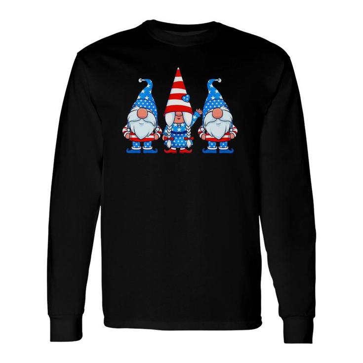 Patriotic Gnomes 4Th Of July Usa American Flag Cute Gnome Long Sleeve T-Shirt T-Shirt