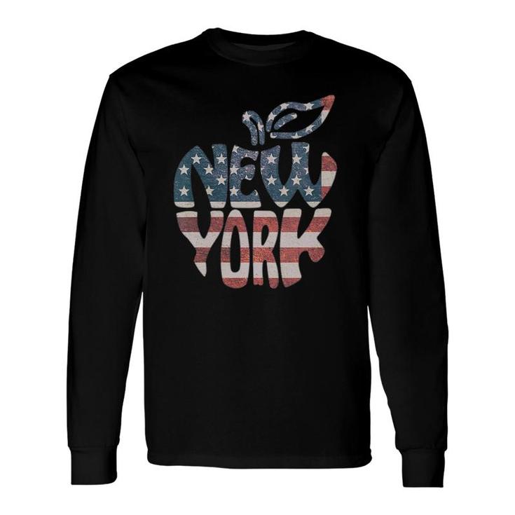 Patriotic I Love New York Nyc Big Apple 4Th Of July V-Neck Long Sleeve T-Shirt T-Shirt