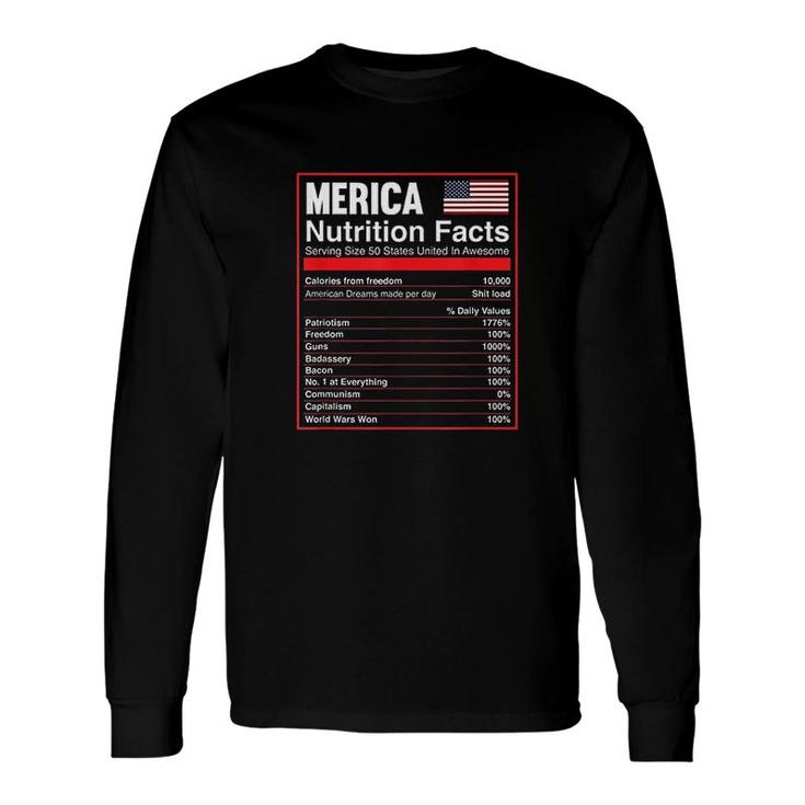 Patriotic Merica Nutrition Facts America Flag V2 Long Sleeve T-Shirt