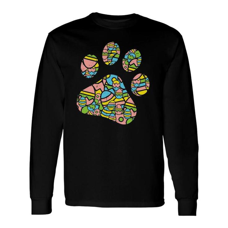Paw Print Easter Eggs Cute Animal Pet Dog Cat Lover Owner Long Sleeve T-Shirt T-Shirt