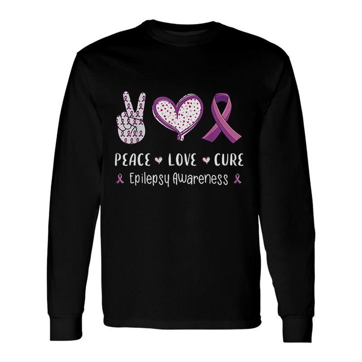 Peace Love Cure Awareness Long Sleeve T-Shirt T-Shirt
