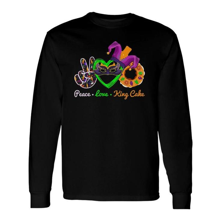Peace Love King Cake Mardi Gras Carnival Costume Purple Long Sleeve T-Shirt T-Shirt