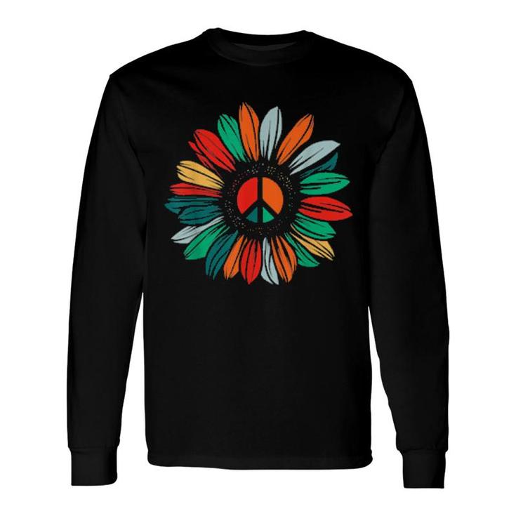 Peace Love Sunshine Sunflower Hippie Costume Tie Die 60S 70S Long Sleeve T-Shirt T-Shirt