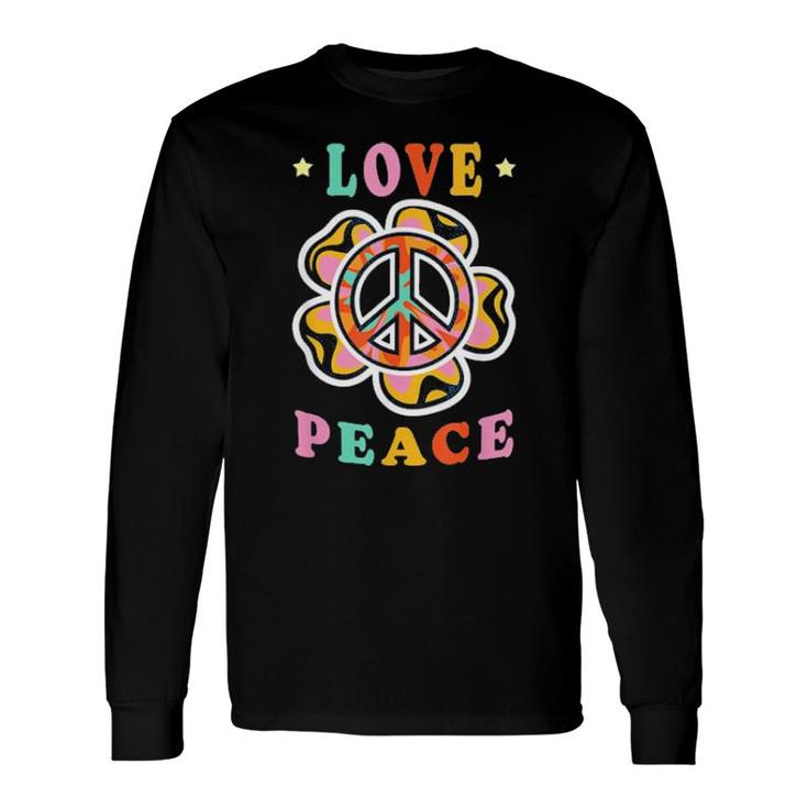 Peace Sign Flower Love Peace Hippie Costume 60S 70S Tee Long Sleeve T-Shirt T-Shirt