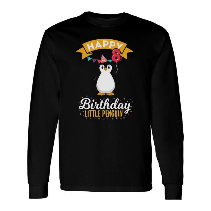 Penguin Birthday 8 Years Old 8Th Anniversary Animal Long Sleeve T-Shirt T-Shirt