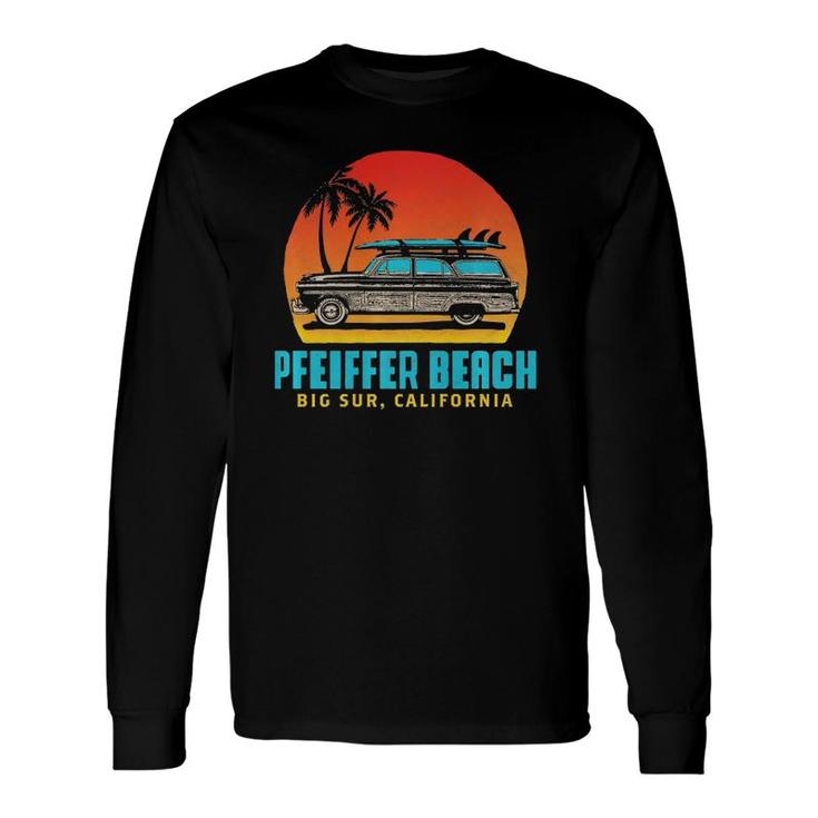 Pfeiffer Beach, Big Sur California Retro Woody Beach Long Sleeve T-Shirt T-Shirt