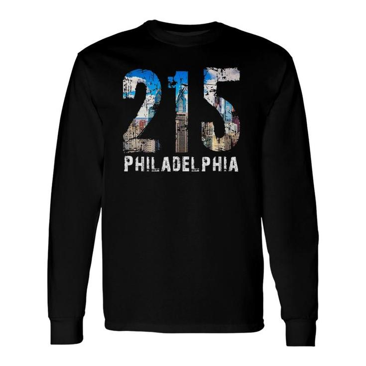 Philadelphia 215 Philly 215 Skyline Area Code Long Sleeve T-Shirt T-Shirt