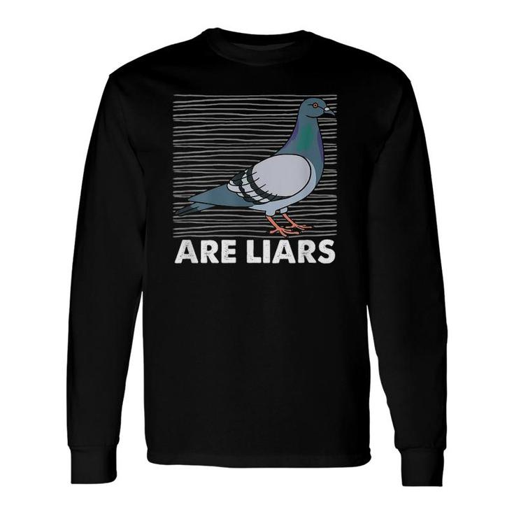 Pigeons Are Liars Aren't Reals Spies Birds Pun Long Sleeve T-Shirt T-Shirt