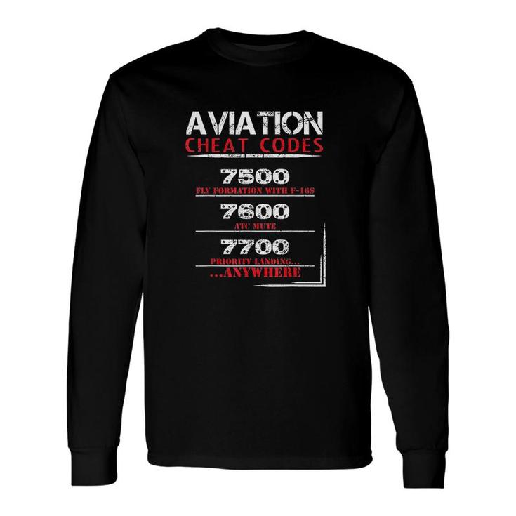 Pilot Aviation Cheat Codes Long Sleeve T-Shirt T-Shirt