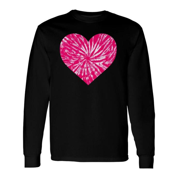 Pink Tie Dye Heart Love Unique Tye Die Long Sleeve T-Shirt T-Shirt