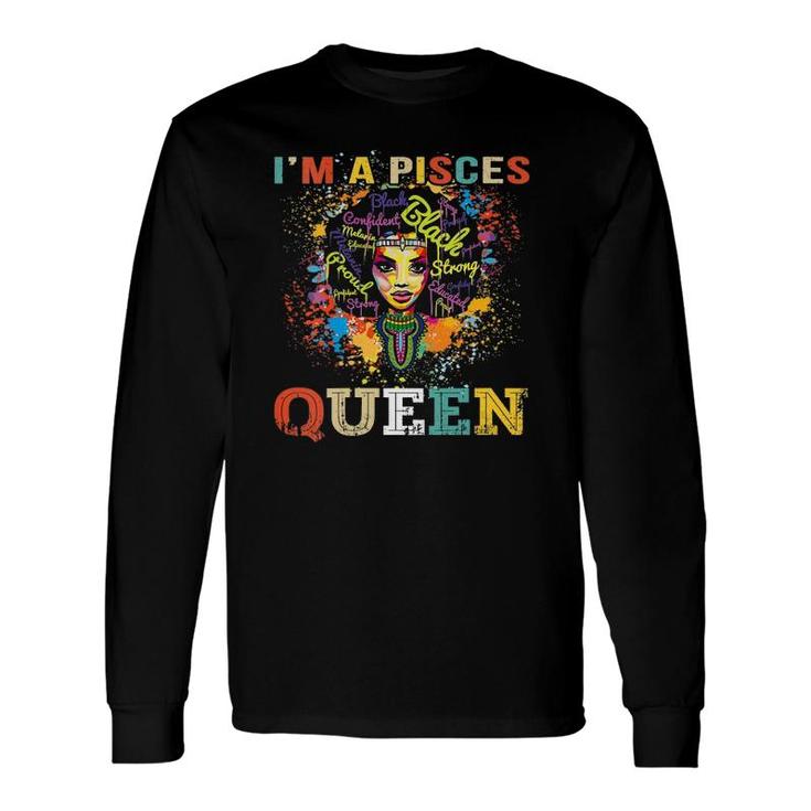Pisces Birthday S For February March Queen V-Neck Long Sleeve T-Shirt T-Shirt