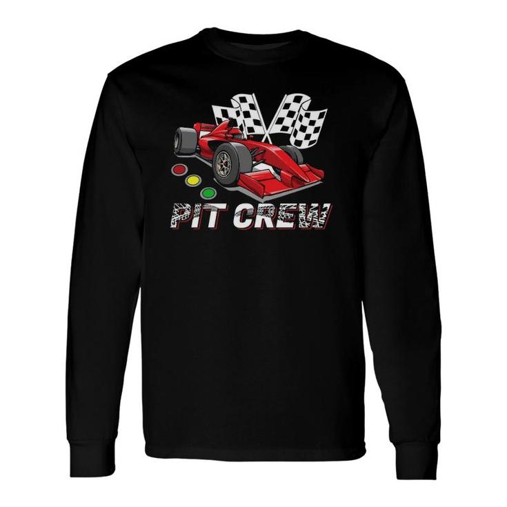 Pit Crew Car Racing Checkered Flag Racing Formula 1 Long Sleeve T-Shirt T-Shirt