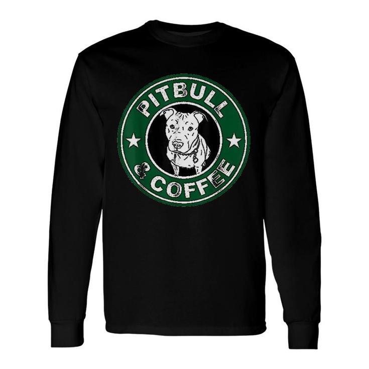 Pitbull And Coffee Cute Long Sleeve T-Shirt T-Shirt
