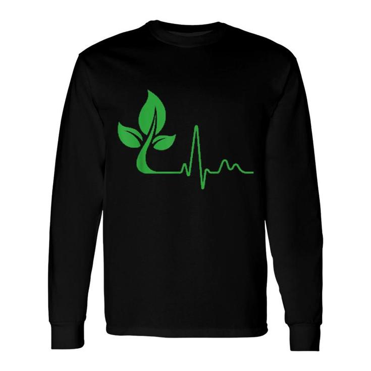 Plant Heartbeat Gardening Gardener Garden Horticulture Vegan Long Sleeve T-Shirt