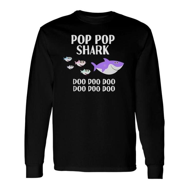 Pop Pop Shark Doo Doo Father's Day For Grandpa Long Sleeve T-Shirt T-Shirt