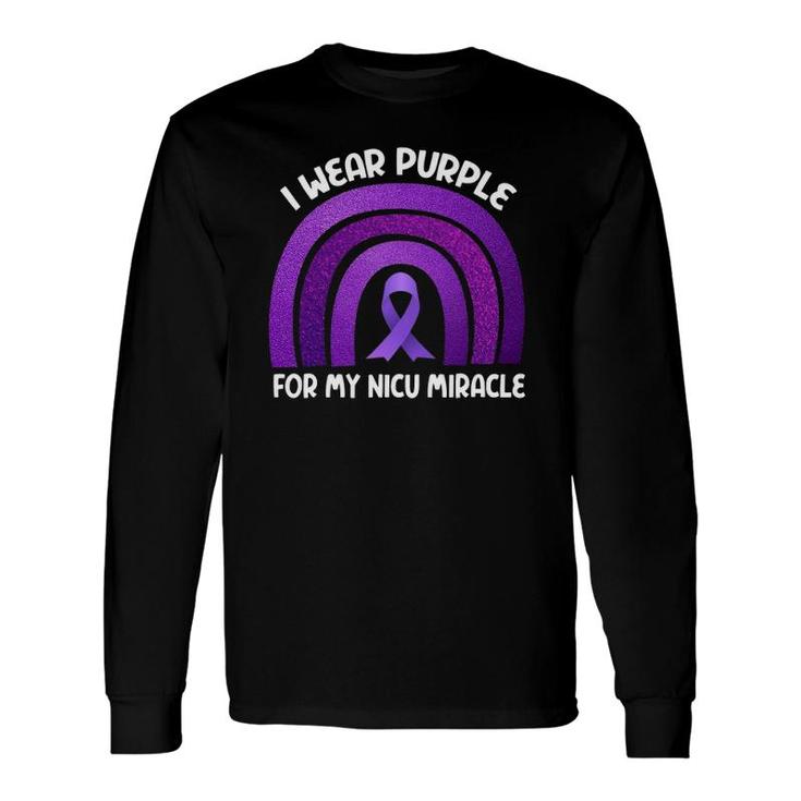 Prematurity Awareness I Wear Purple Nicu Dad Preemie Mom Long Sleeve T-Shirt T-Shirt