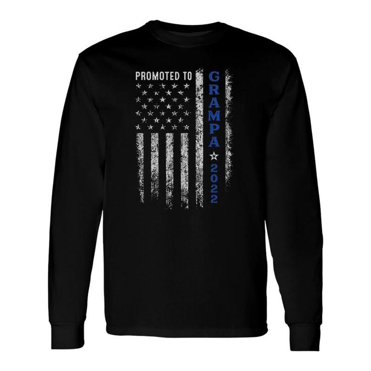 Promoted To Grampa Est 2022 Thin Blue Line American Grandpa Long Sleeve T-Shirt T-Shirt