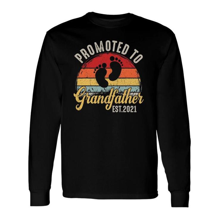 Promoted To Grandfather Est2021 New Grandad Retro Baby Long Sleeve T-Shirt T-Shirt