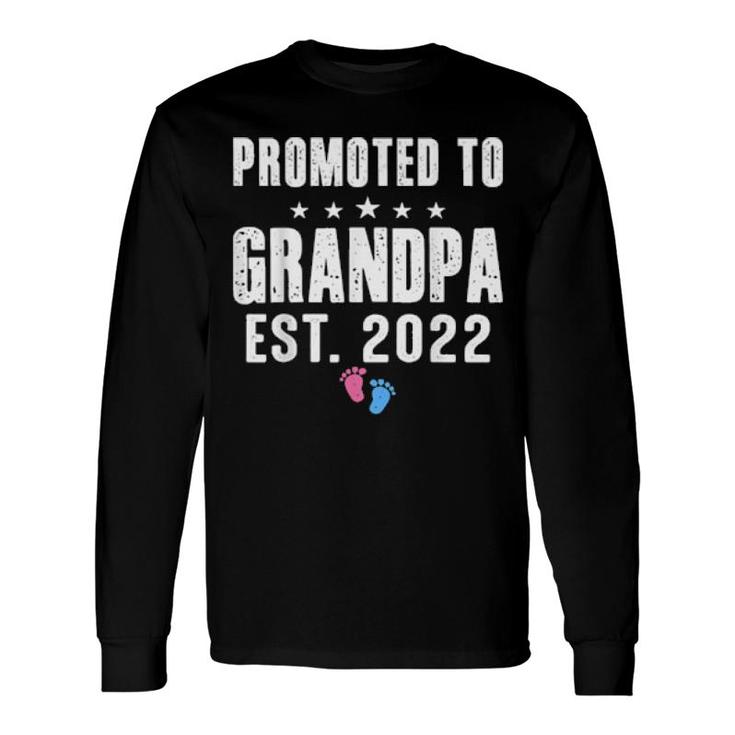 Promoted To Grandpa Est 2022 Pregnancy Reveal Pink Or Blue Long Sleeve T-Shirt T-Shirt