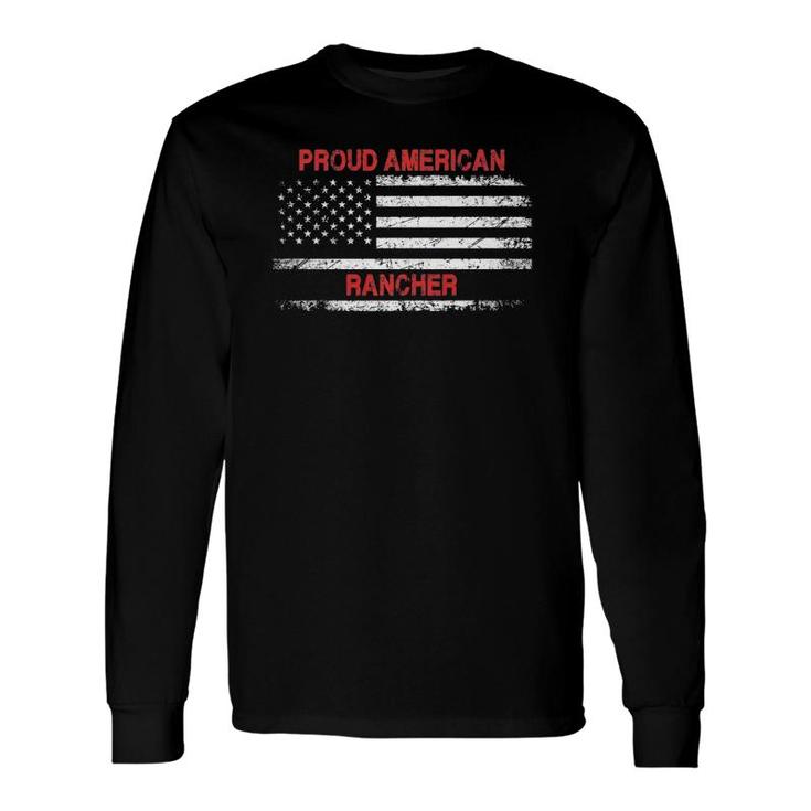 Proud American Patriotic Usa Flag Rancher Premium Long Sleeve T-Shirt T-Shirt