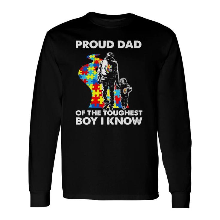Proud Autism Dad Father And Son Autism Awareness Long Sleeve T-Shirt T-Shirt