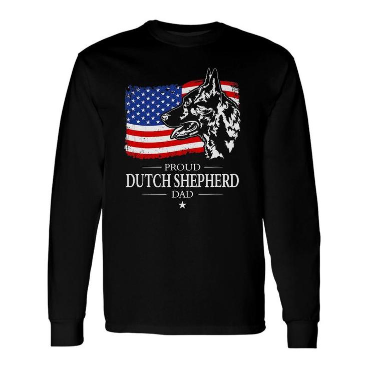 Proud Dutch Shepherd Dad American Flag Patriotic Dog Long Sleeve T-Shirt T-Shirt