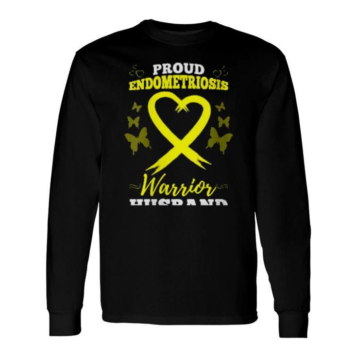 Proud Endometriosis Warrior Husband Endometriosis Awareness Long Sleeve T-Shirt T-Shirt