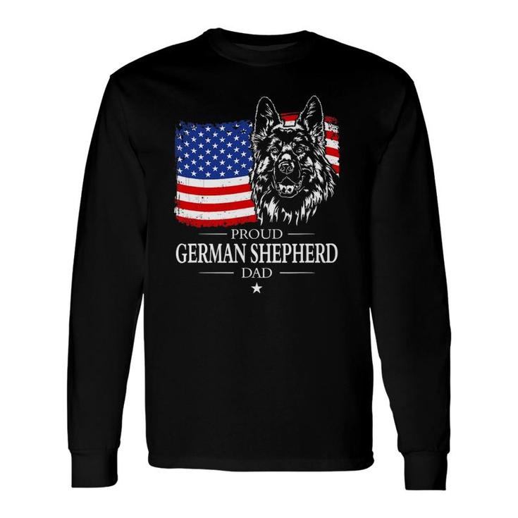 Proud German Shepherd Dad American Flag Patriotic Dog Long Sleeve T-Shirt T-Shirt