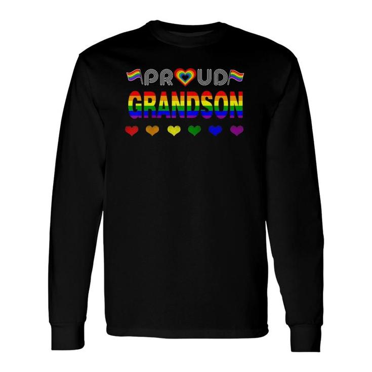 Proud Grandson Rainbow Lgbt Gay Pride Month Lgbt Raglan Baseball Tee Long Sleeve T-Shirt T-Shirt