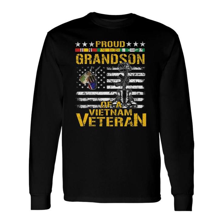 Proud Grandson Of A Vietnam Veteran Vietnam War Vet Long Sleeve T-Shirt T-Shirt