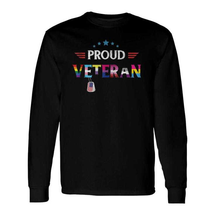 Proud Veteran Lgbtq Rainbow Flag Gay Pride Trans Us Army Long Sleeve T-Shirt T-Shirt