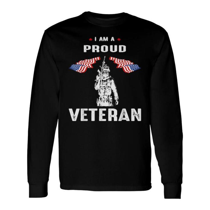 Proud Veteran Thank You Veterans On Veterans Day With Flag Long Sleeve T-Shirt T-Shirt