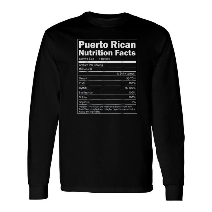Puerto Rico Nutrition Facts Long Sleeve T-Shirt T-Shirt
