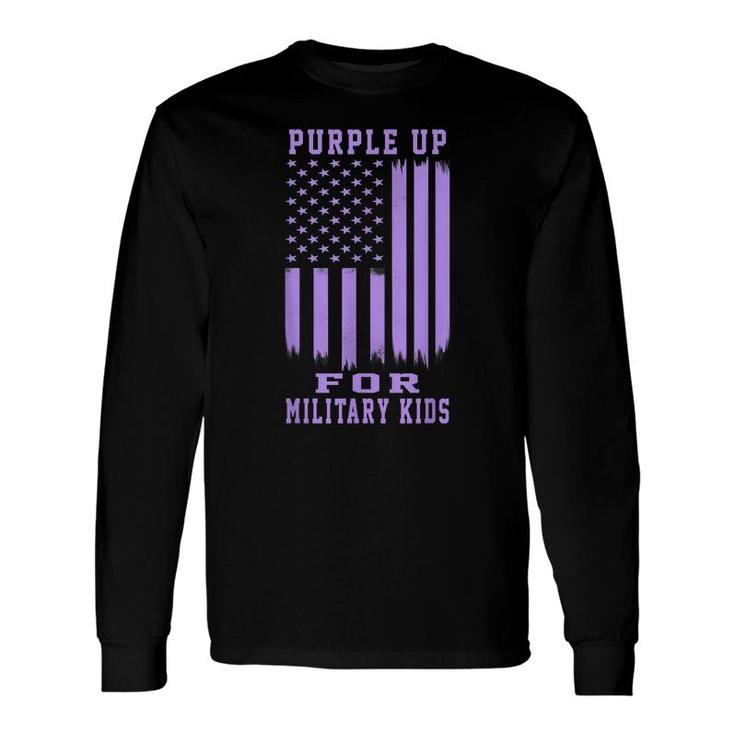 Purple Up For Military Month Military Army Soldier Long Sleeve T-Shirt