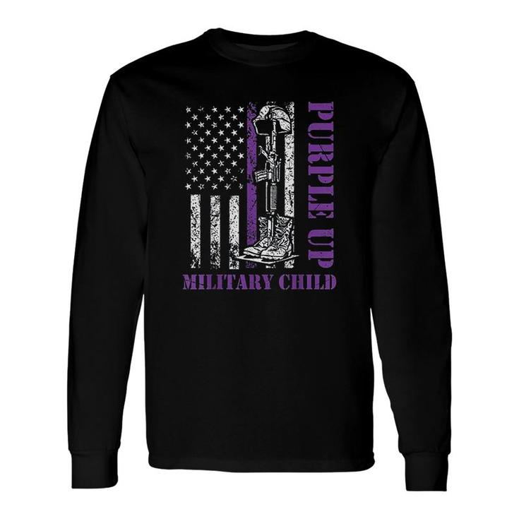 Purple Up Military Month Of Military Child Retro Long Sleeve T-Shirt