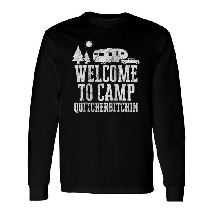 Quitcherbitchin Vintage Camp Rv 5Th Wheel Camping Raglan Baseball Tee Long Sleeve T-Shirt T-Shirt