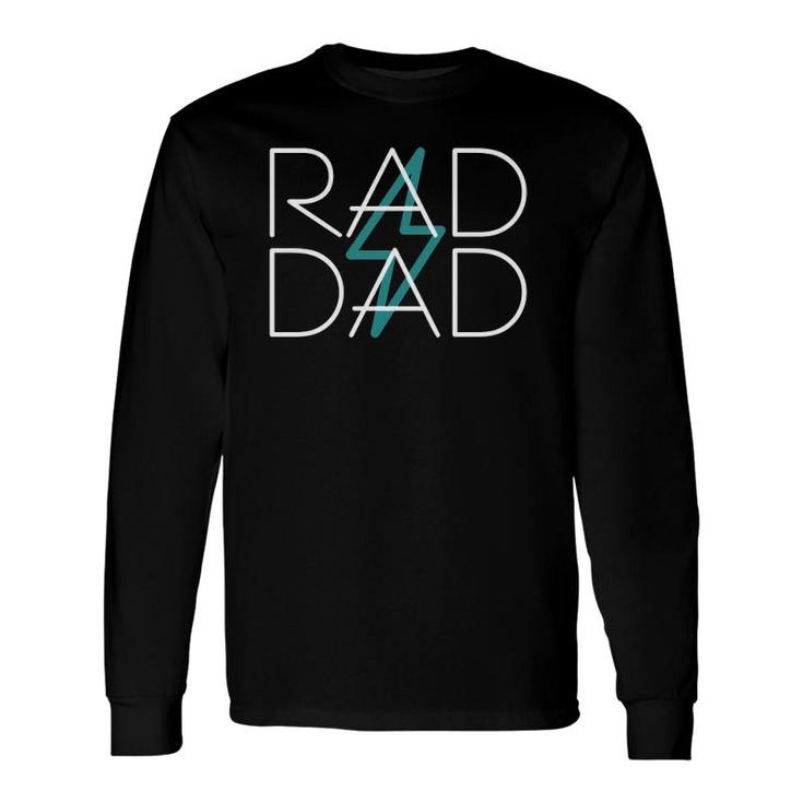 Rad Dad Standard Lightning Bolt Strike 80'S Retro Long Sleeve T-Shirt T-Shirt