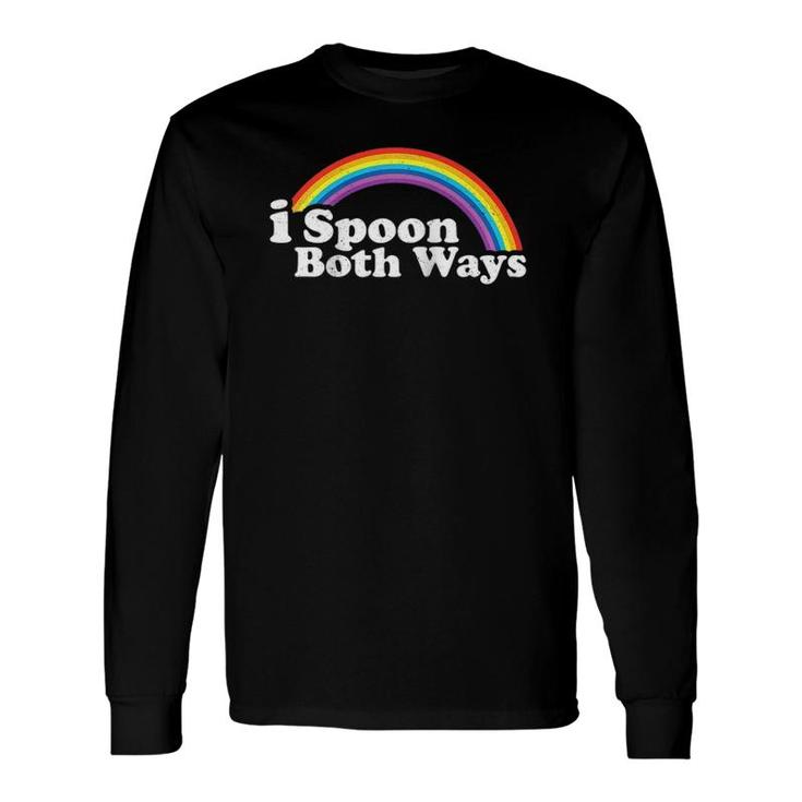 Rainbow Gay Pride Love I Spoon Both Ways Raglan Baseball Tee Long Sleeve T-Shirt T-Shirt