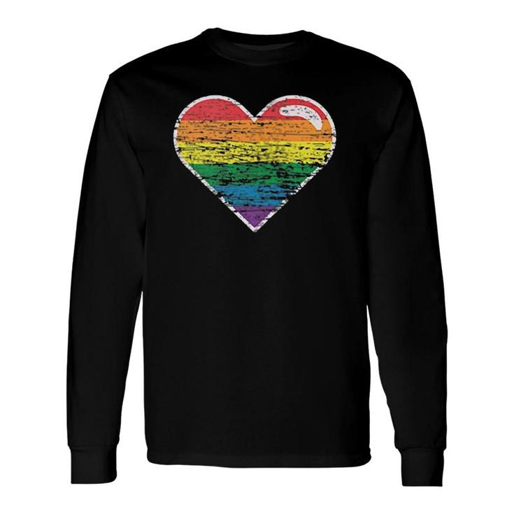 Rainbow Heart Lgbtq Gay Pride Month Lgbt V-Neck Long Sleeve T-Shirt T-Shirt