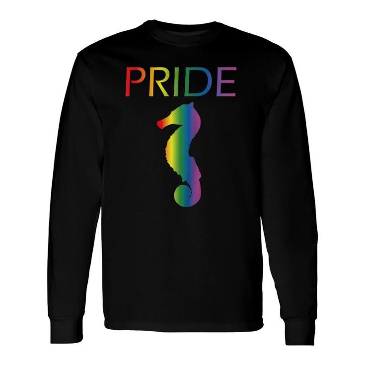 Rainbow Seahorse Pride Gay Pride Lgbtq Gay Seahorse Raglan Baseball Tee Long Sleeve T-Shirt T-Shirt