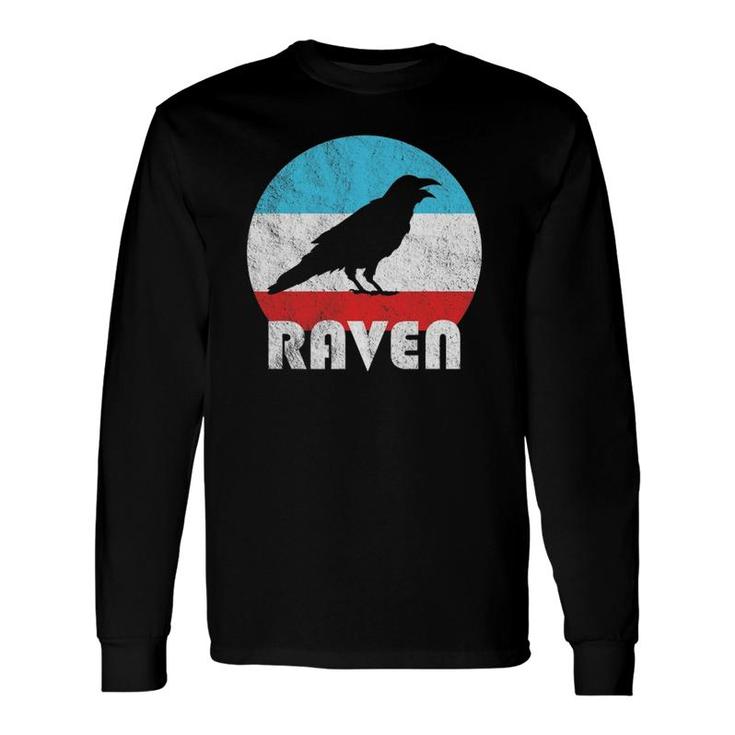 Raven Vintage Retro Silhouette Long Sleeve T-Shirt T-Shirt