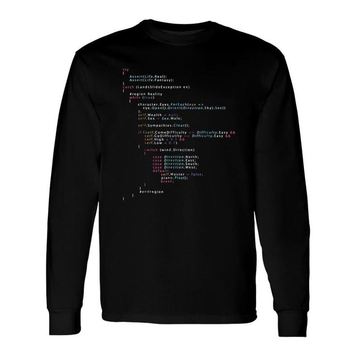 Is This The Real Life Coding Programming Long Sleeve T-Shirt T-Shirt