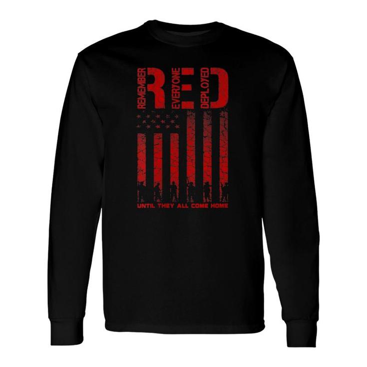 Red Friday Military , Remember Everyone Deployed V-Neck Long Sleeve T-Shirt T-Shirt