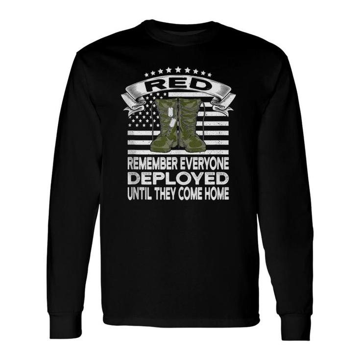 Red Friday Military Until They Come Home American Flag Boots Long Sleeve T-Shirt T-Shirt