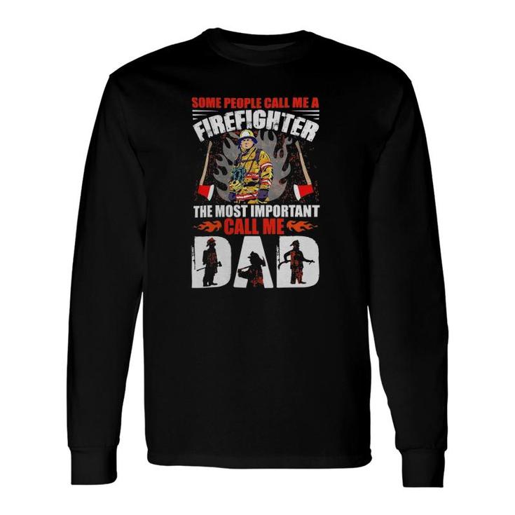 Red Line Cool Firefighter Graphics Dad Long Sleeve T-Shirt T-Shirt