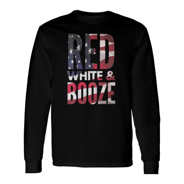 Red White And Booze Drinking 4Th Of July Usa Flag Long Sleeve T-Shirt T-Shirt