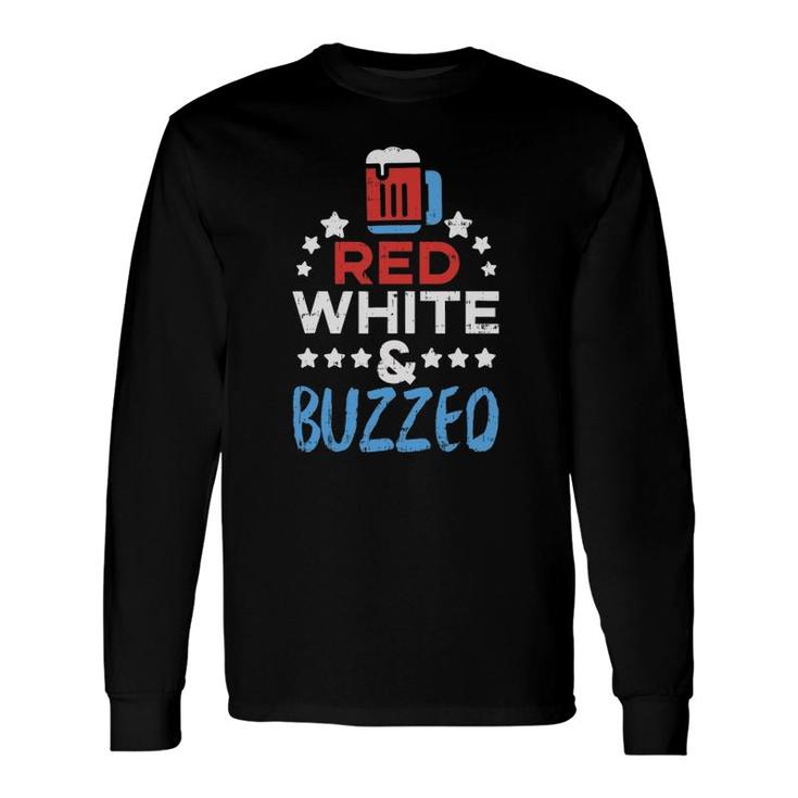 Red White And Buzzed Usa 4Th Of July Drinking Team Long Sleeve T-Shirt T-Shirt